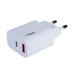 USB Töltő AK-CH-12 USB-A + USB-C PD 5-12V / max. 3A 18W Quick Charge 3.0