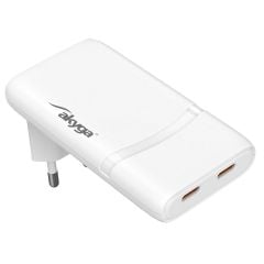 USB Töltő USB AK-CH-32 2x USB-C PD 5-20V / max. 3.25A 65W Quick Charge 4+ GaN
