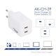 Kiegészítő fénykép USB Töltő AK-CH-29 2x USB-C PD 5-20V / max. 3A 45W Quick Charge 3.0 GaN