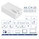 Kiegészítő fénykép Töltő AK-CH-25 USB-A + 3x USB-C PD 5-28V / max. 5A 140W Quick Charge 3.0 GaN