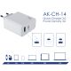 Kiegészítő fénykép Töltő AK-CH-14 USB-A + USB-C PD 5-20V / max. 3A 45W Quick Charge 3.0