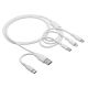 Fő kép Kábel USB A + USB type C / USB type C + USB Micro B + Lightning 1.2m AK-USB-52