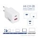 Kiegészítő fénykép Töltő AK-CH-28 USB-A + USB-C PD 5-21V / max. 3A 45W Quick Charge 3.0 GaN